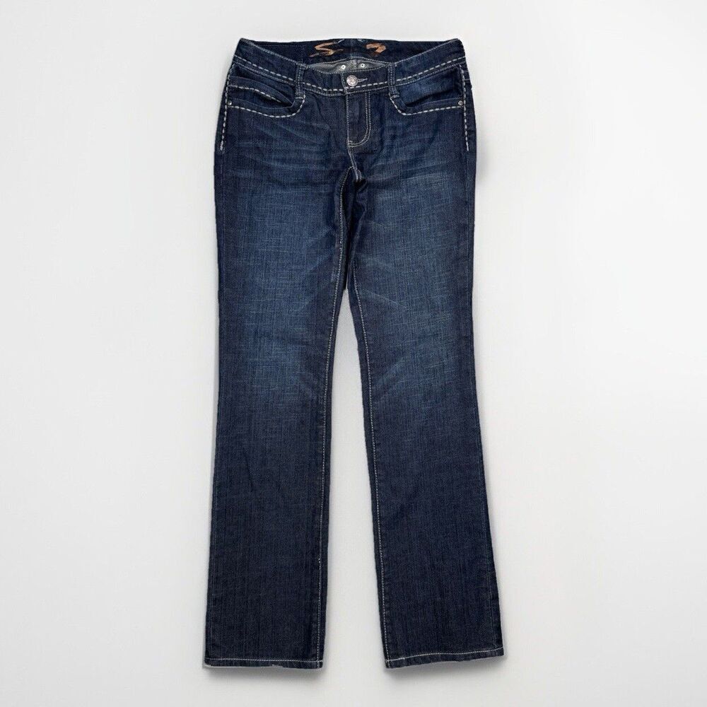 Seven7 Jeans Womens 4 Straight Leg Blue Denim Measures 29 x 31